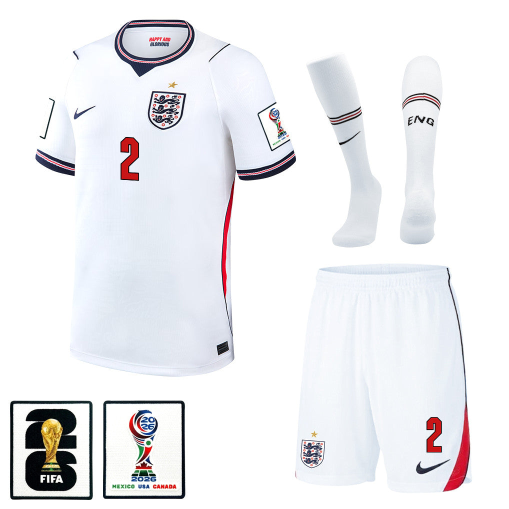 Ezri Konsa 2 England 2026 Home Men Kit Set – White