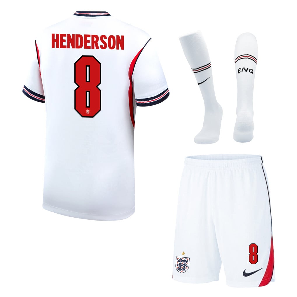 Jordan Henderson 8 England 2026 Home Men Kit Set – White