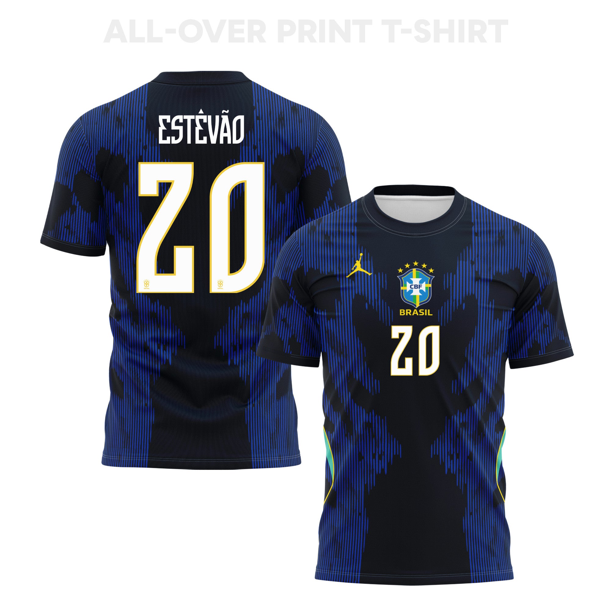 Estêvão 20 Brazil 2026 Away 3D T-Shirt Fully Printed – Unisex, Blue