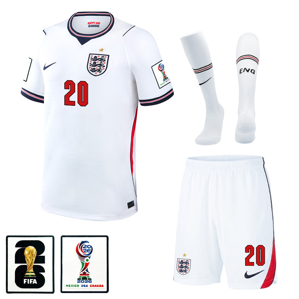 Alex Scott 20 England 2026 Home Men Kit Set – White