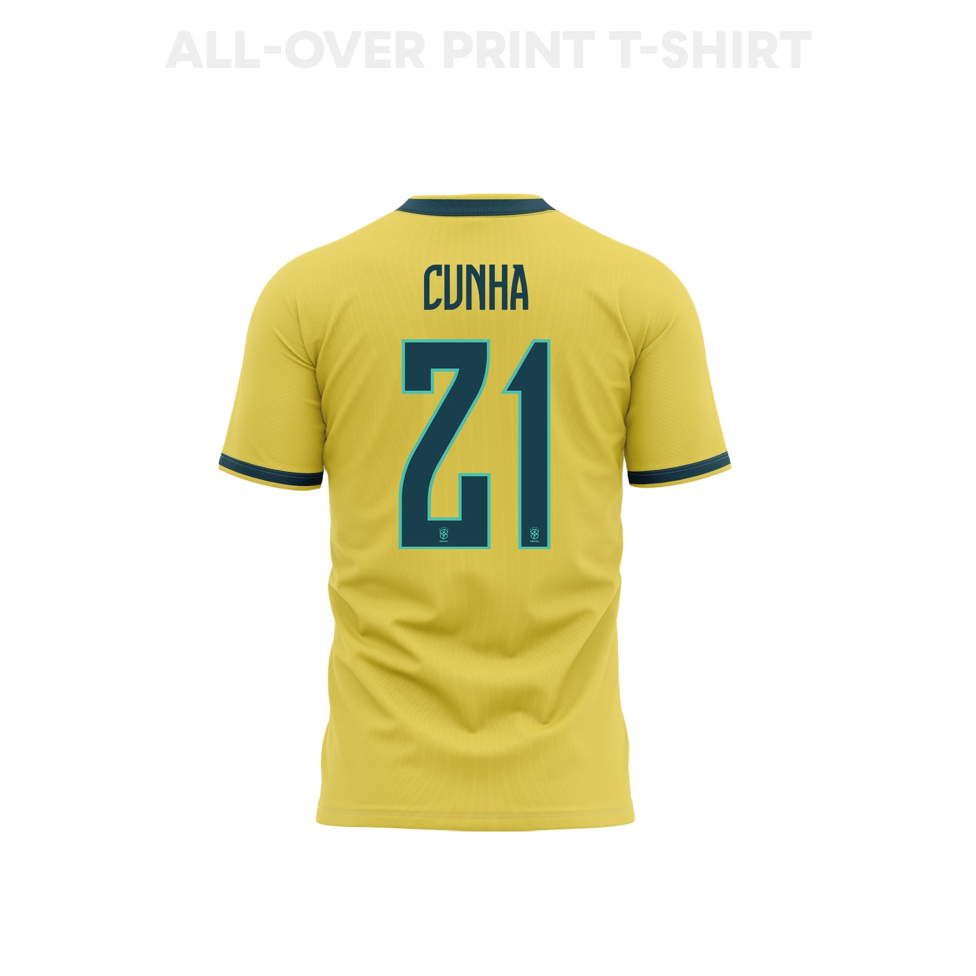 Matheus Cunha 21 Brazil 2026 Home 3D T-Shirt Fully Printed – Unisex, Yellow