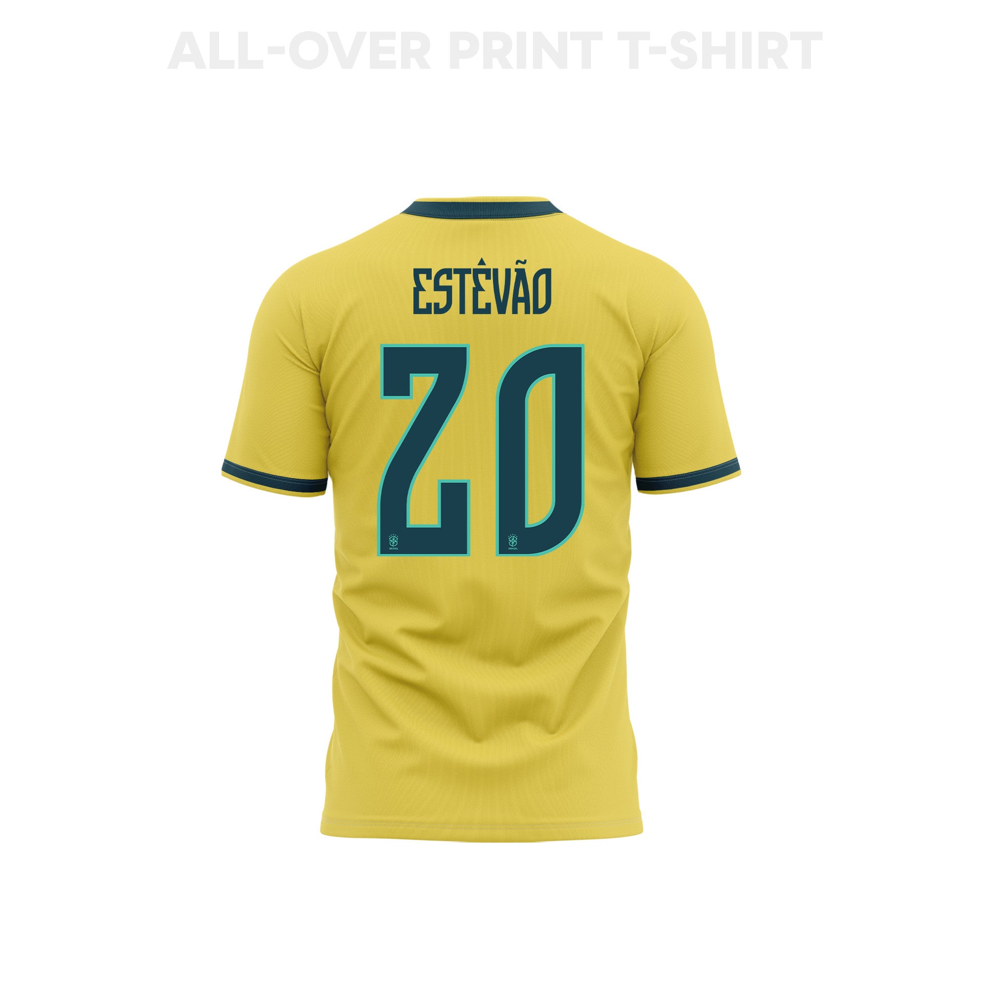 Estêvão 20 Brazil 2026 Home 3D T-Shirt Fully Printed – Unisex, Yellow