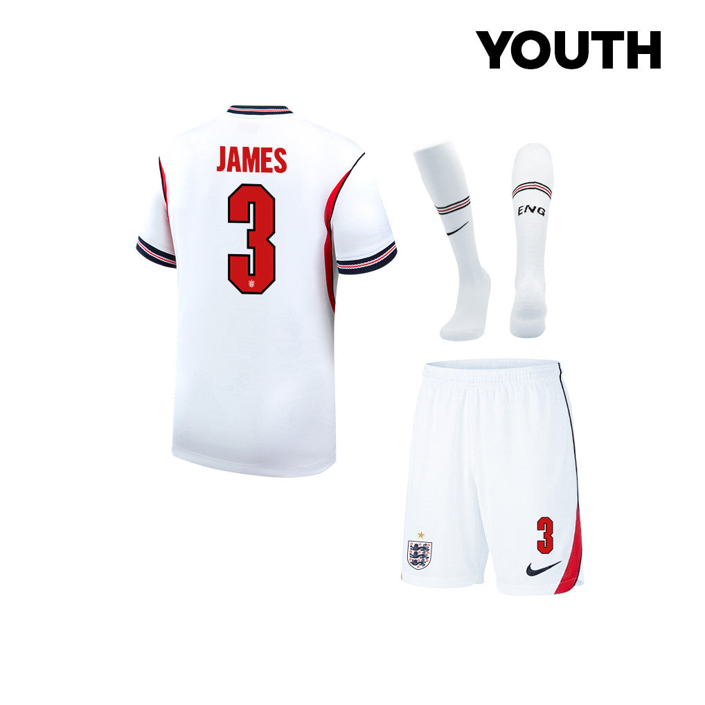 Reece James 3 England 2026 YOUTH Home Kit Set – White
