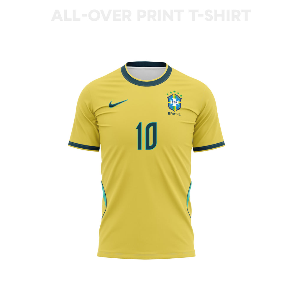 Ronaldinho 10 Brazil 2026 Home 3D T-Shirt Fully Printed – Unisex, Yellow