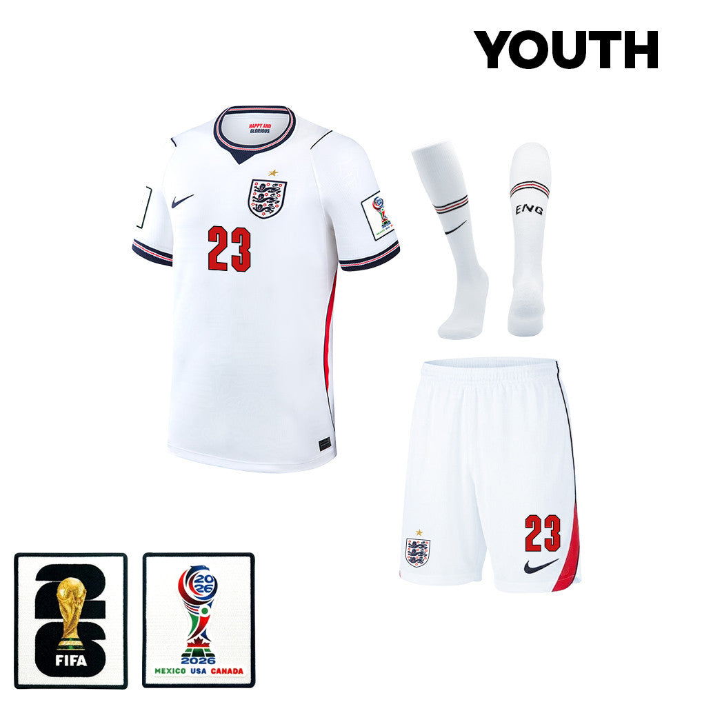 Elliot Anderson 23 England 2026 YOUTH Home Kit Set – White