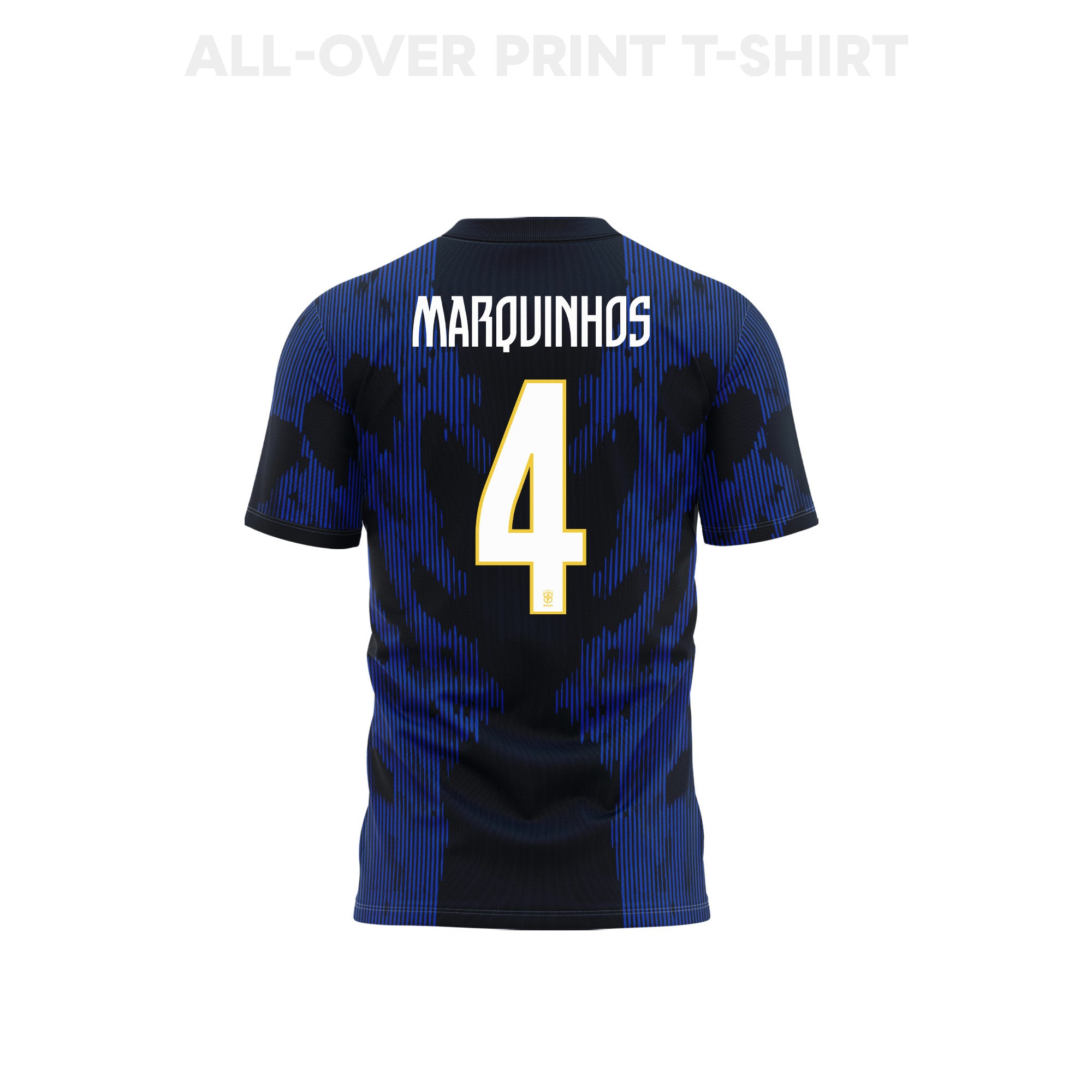 Marquinhos 4 Youth Brazil 2026 Away 3D T-shirt Fully Printed – Blue