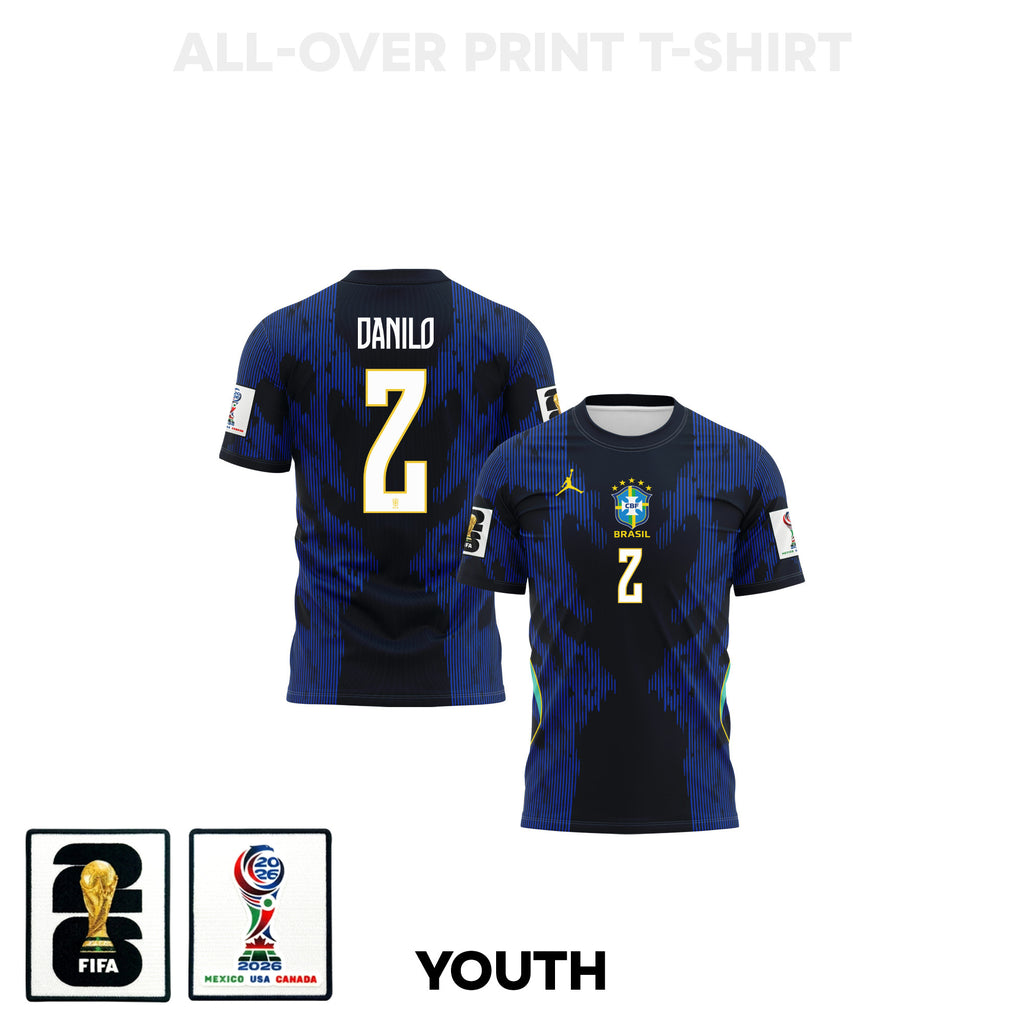 Danilo 2 Youth Brazil 2026 Away 3D T-shirt Fully Printed – Blue