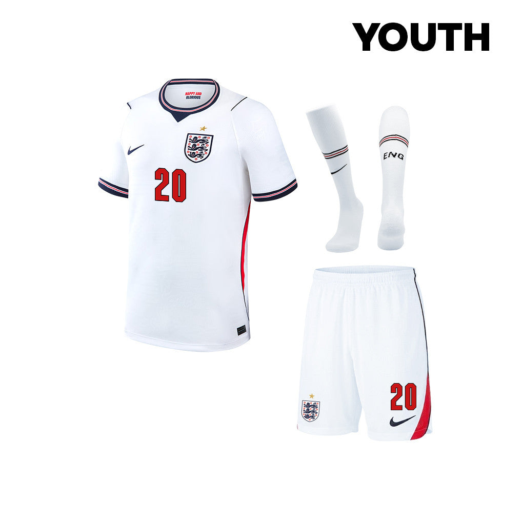 Alex Scott 20 England 2026 YOUTH Home Kit Set – White