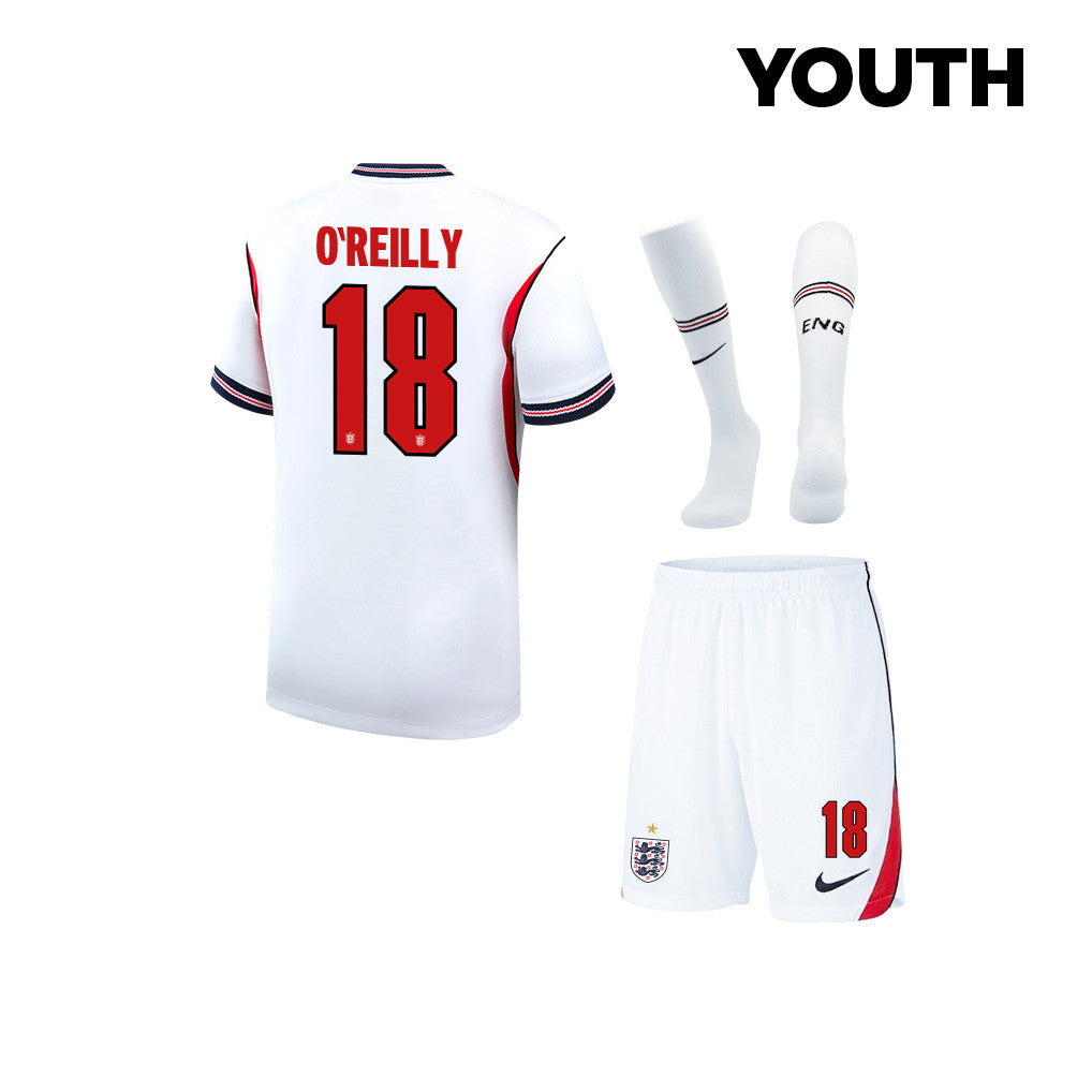 Nico O'Reilly 18 England 2026 YOUTH Home Kit Set – White