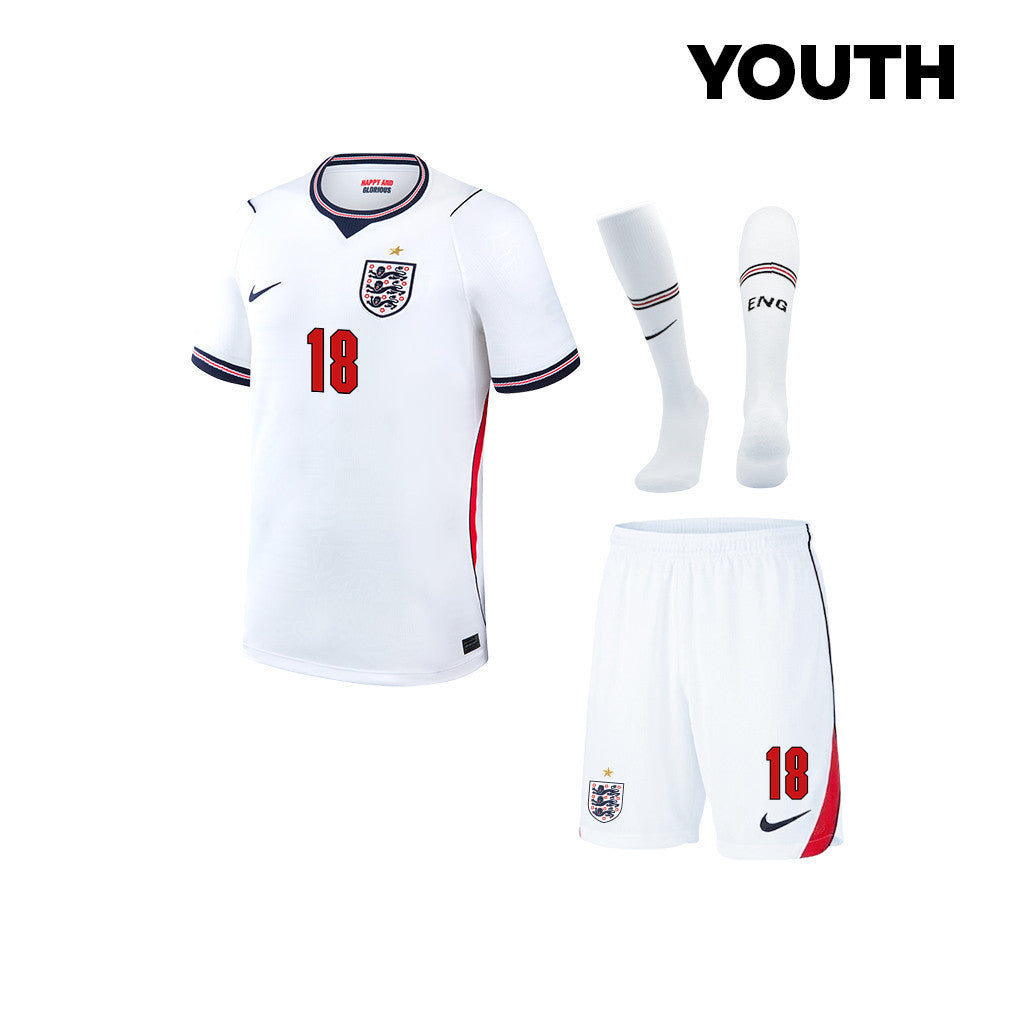 Nico O'Reilly 18 England 2026 YOUTH Home Kit Set – White