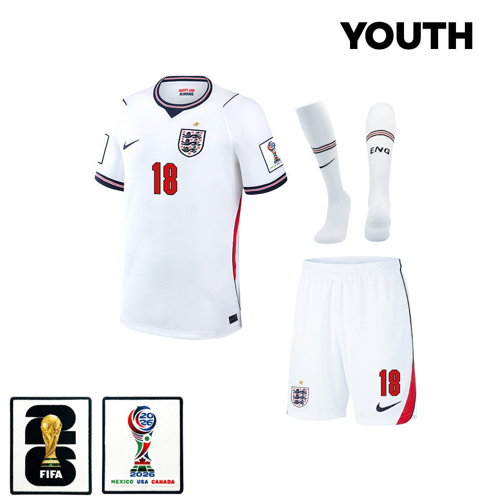 Nico O'Reilly 18 England 2026 YOUTH Home Kit Set – White