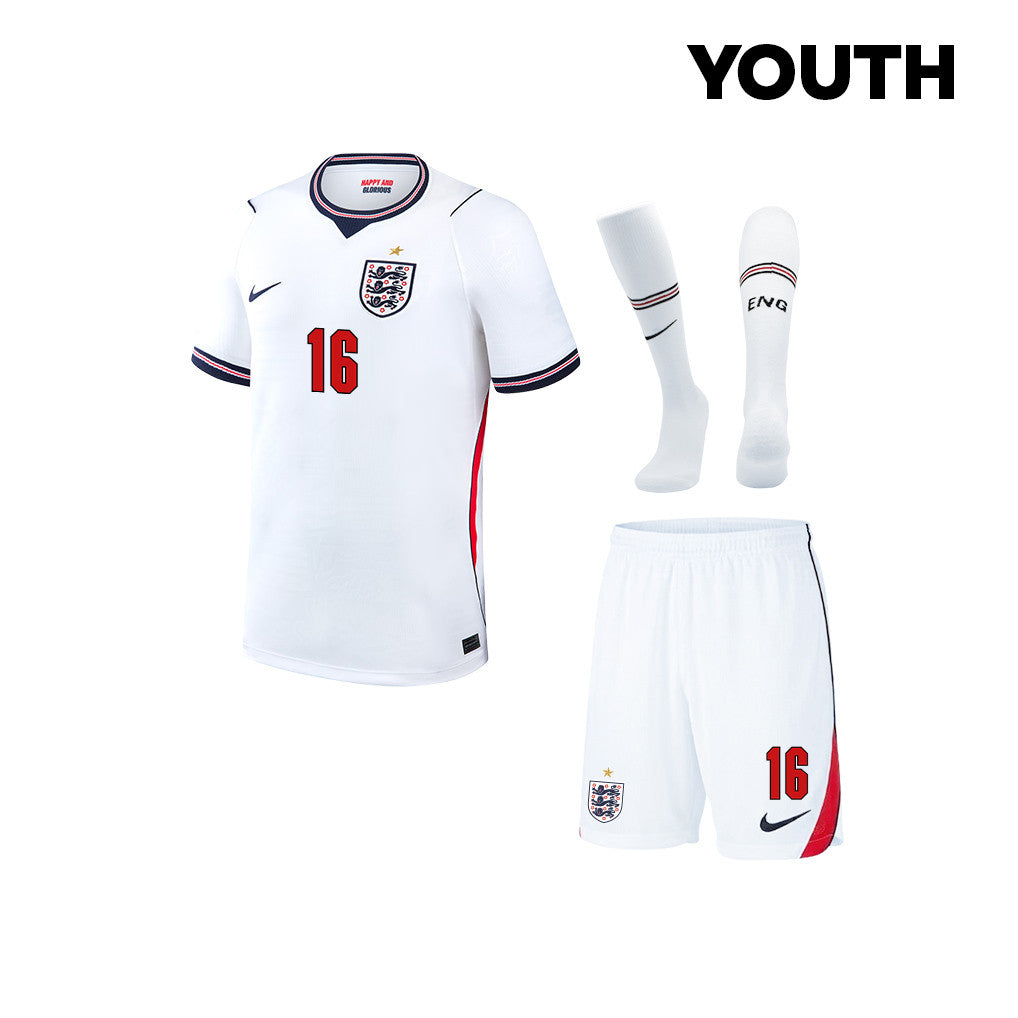 Adam Wharton 16 England 2026 YOUTH Home Kit Set – White