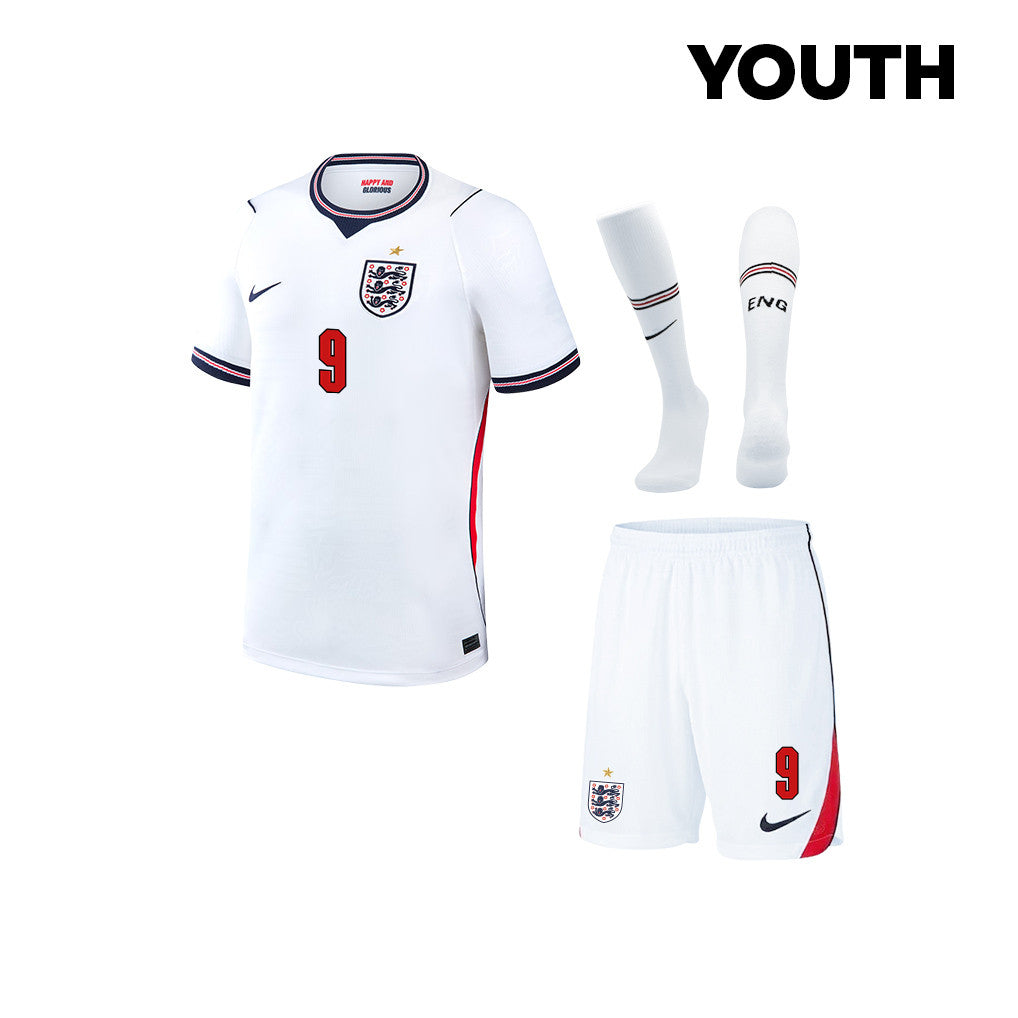 Harry Kane 9 England 2026 YOUTH Home Kit Set – White