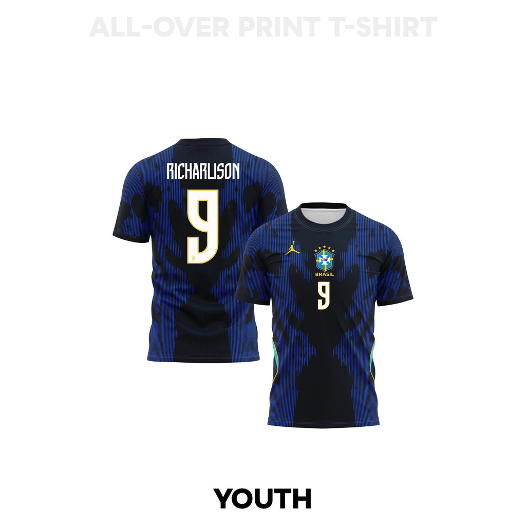 Richarlison 9 Youth Brazil 2026 Away 3D T-shirt Fully Printed – Blue