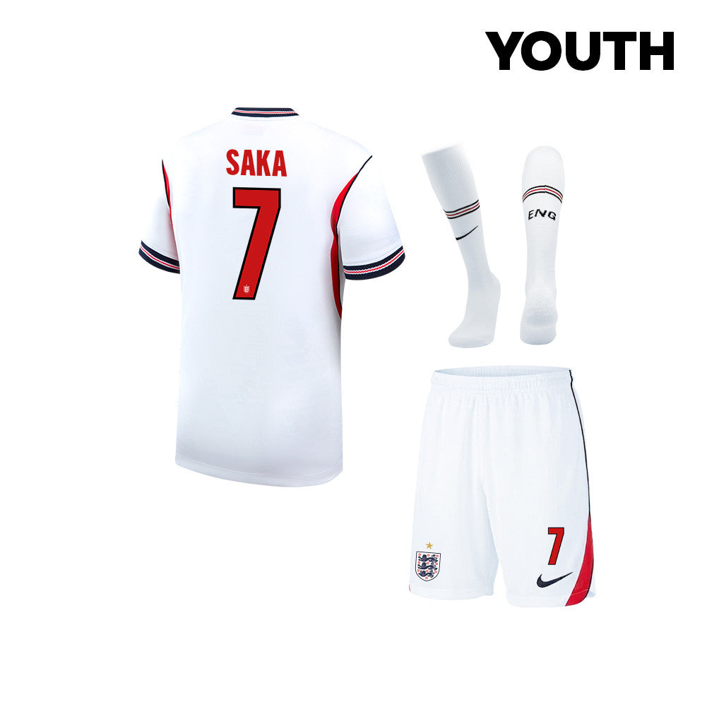 Bukayo Saka 7 England 2026 YOUTH Home Kit Set – White