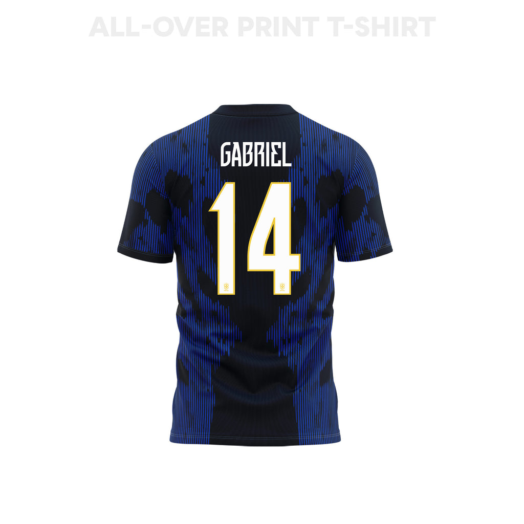 Gabriel Magalhães 14 Youth Brazil 2026 Away 3D T-shirt Fully Printed – Blue