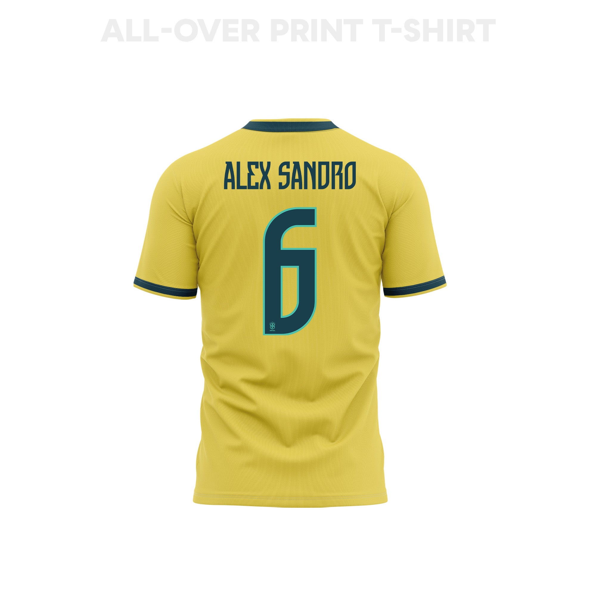Alex Sandro 6 Youth Brazil 2026 Home 3D T-shirt Fully Printed – Yellow