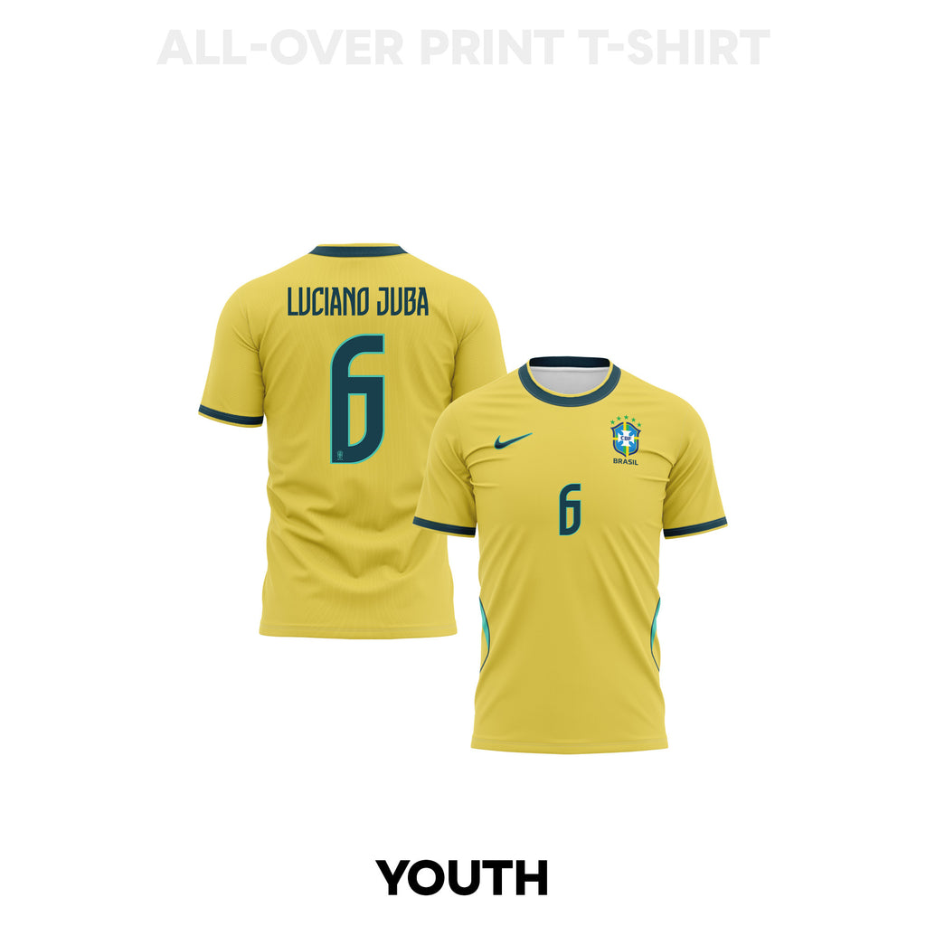 Luciano Juba 6 Youth Brazil 2026 Home 3D T-shirt Fully Printed – Yellow
