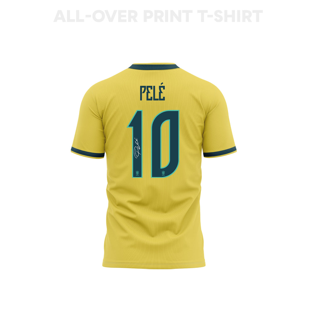 Pelé 10 Youth Brazil 2026 Home 3D T-shirt Fully Printed – Yellow