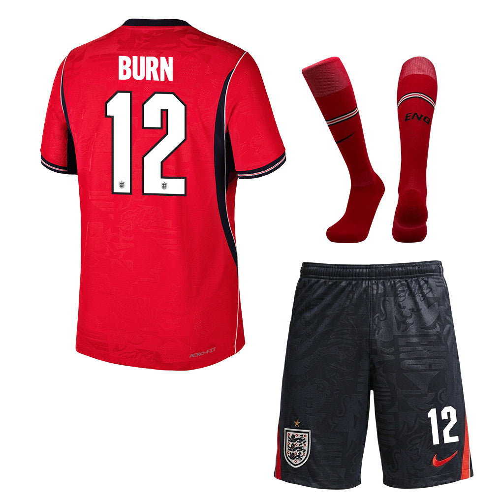 Dan Burn 12 England 2026 Away Men Kit Set – Red/Black