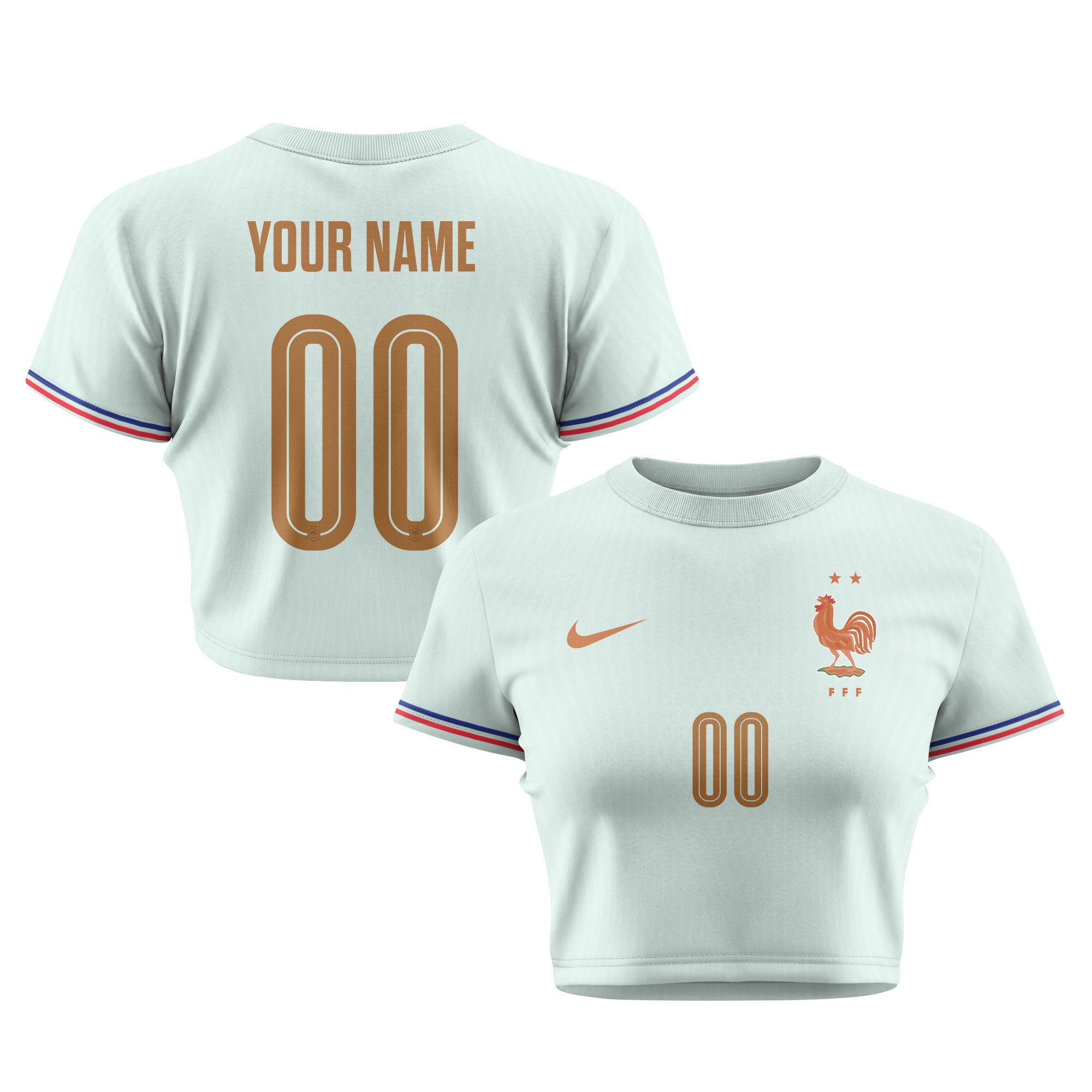 France 2026 Women's Away All-Over Print Cropped Jersey - Personalized - Green