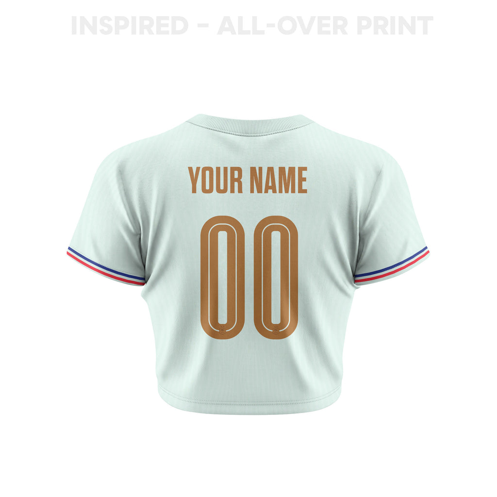 France 2026 Women's Away All-Over Print Cropped Jersey - Personalized - Green