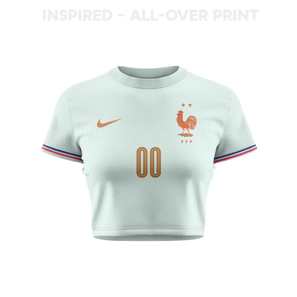 France 2026 Women's Away All-Over Print Cropped Jersey - Personalized - Green