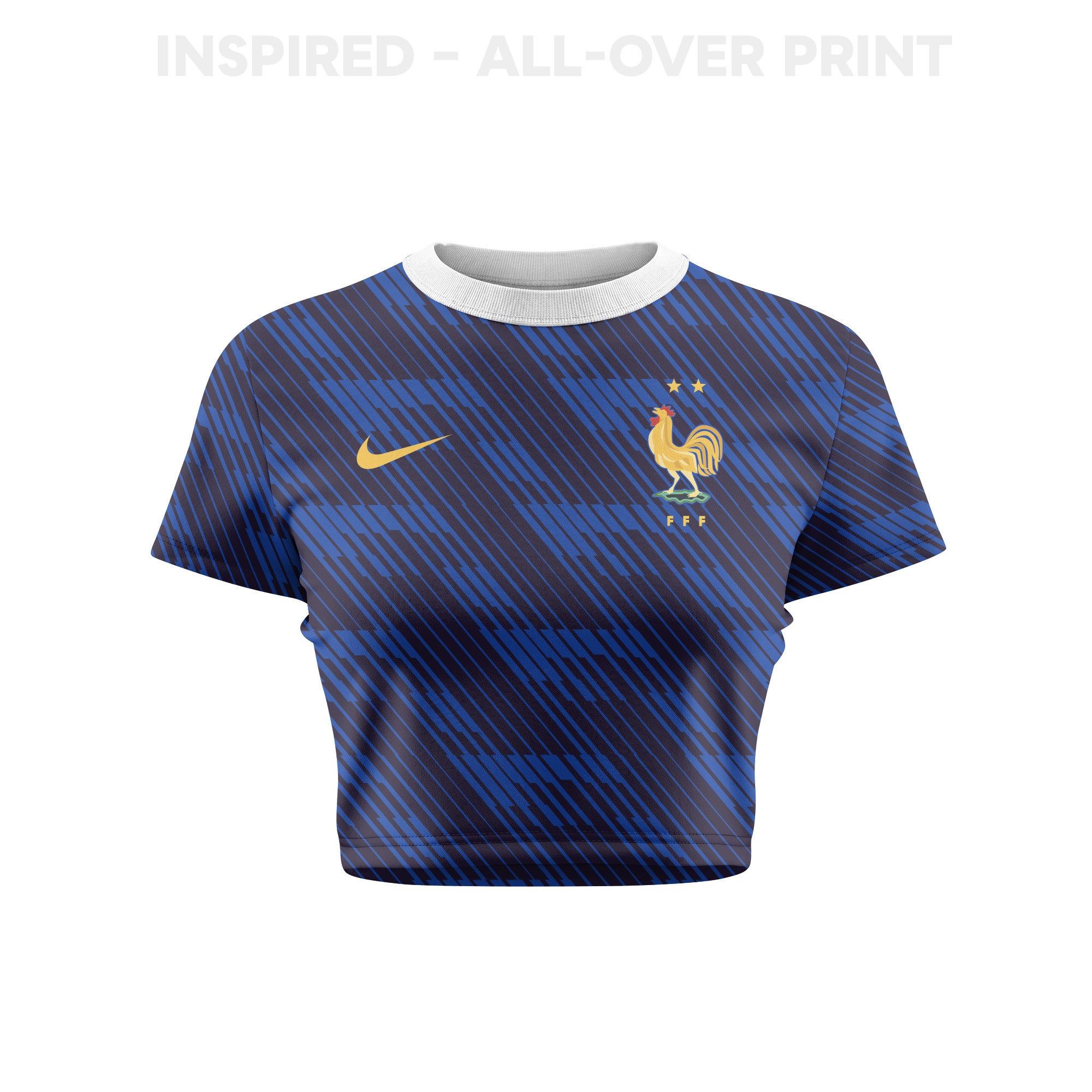 France 2026 Women's Home All-Over Print Cropped Jersey - Blue