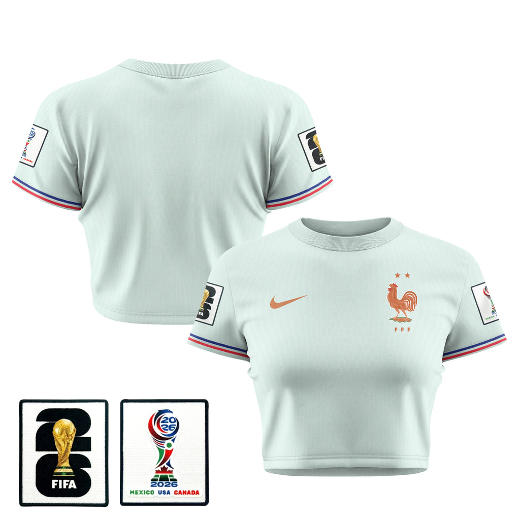 France 2026 Women's Away All-Over Print Cropped Jersey - Green