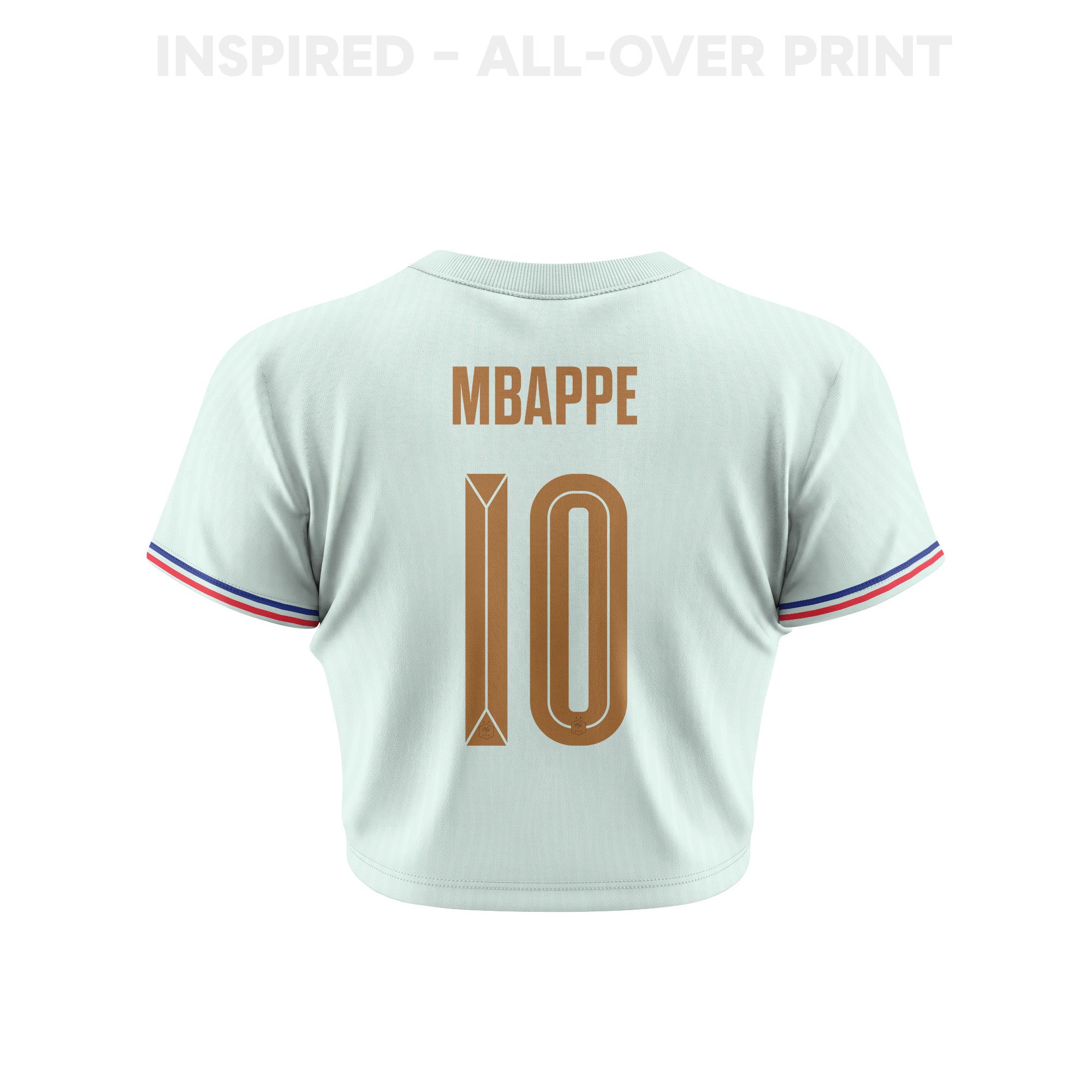 Kylian Mbappé 10 France 2026 Women's Away All-Over Print Cropped Jersey - Green