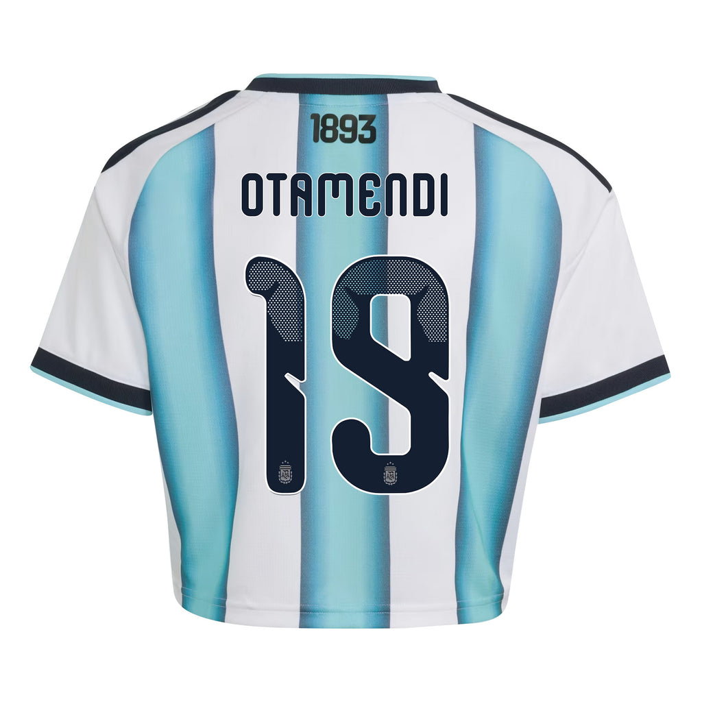 Nicolás Otamendi 19 Argentina 2026 Home Women's Cropped Jersey - White
