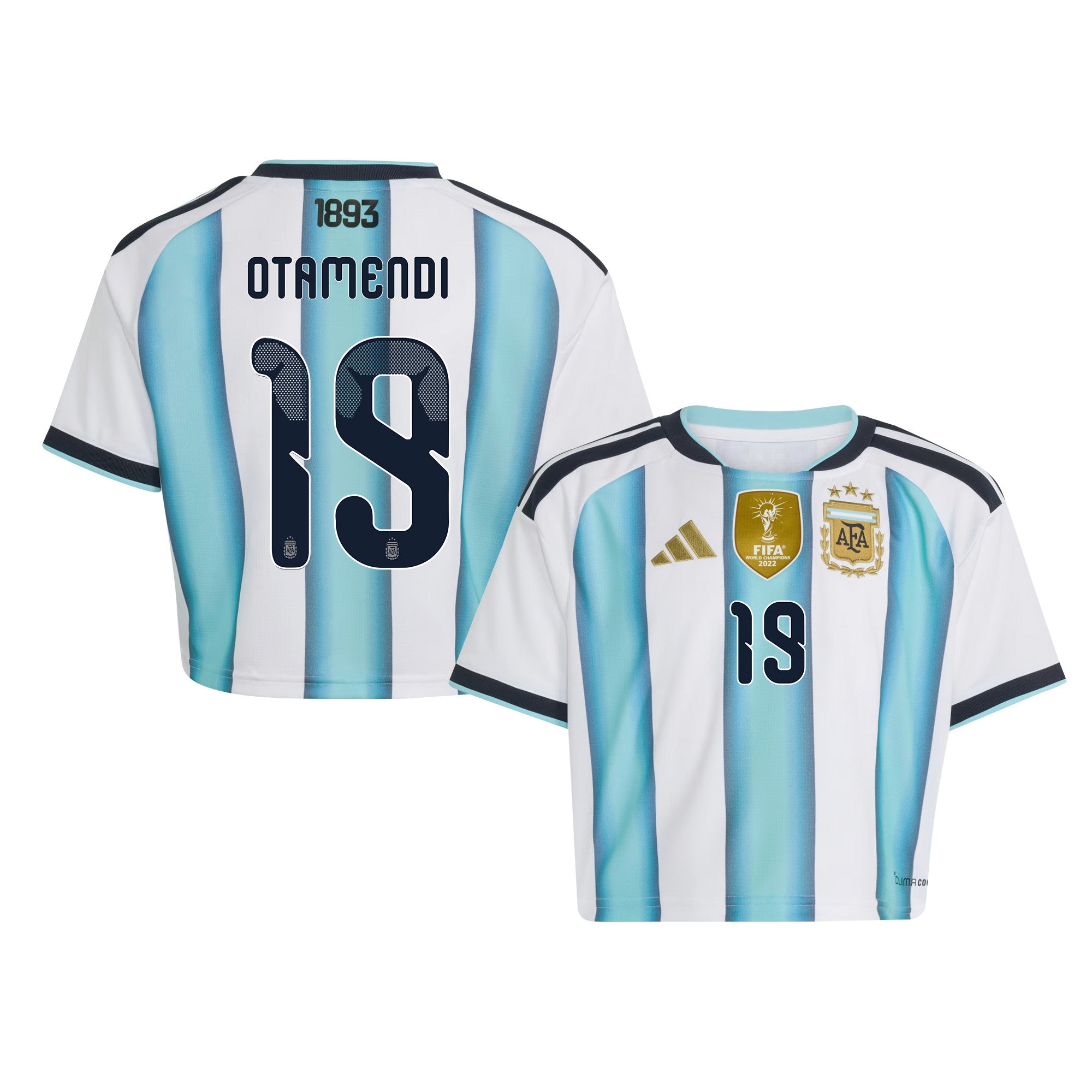 Nicolás Otamendi 19 Argentina 2026 Home Women's Cropped Jersey - White