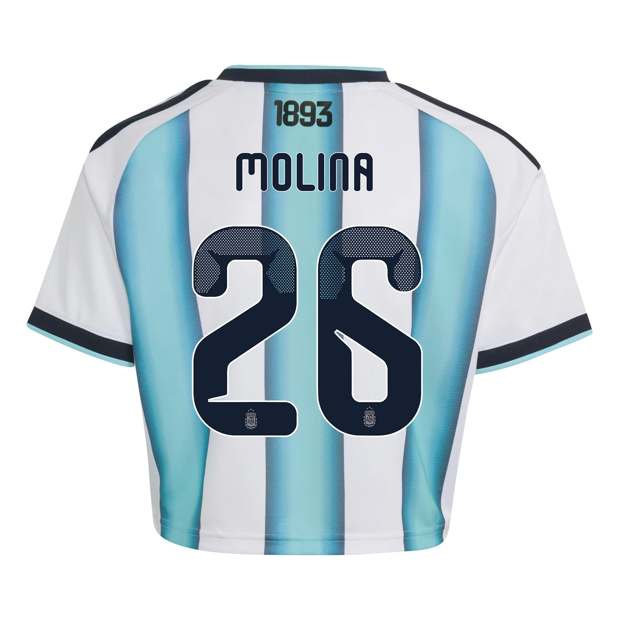 Nahuel Molina 26 Argentina 2026 Home Women's Cropped Jersey - White