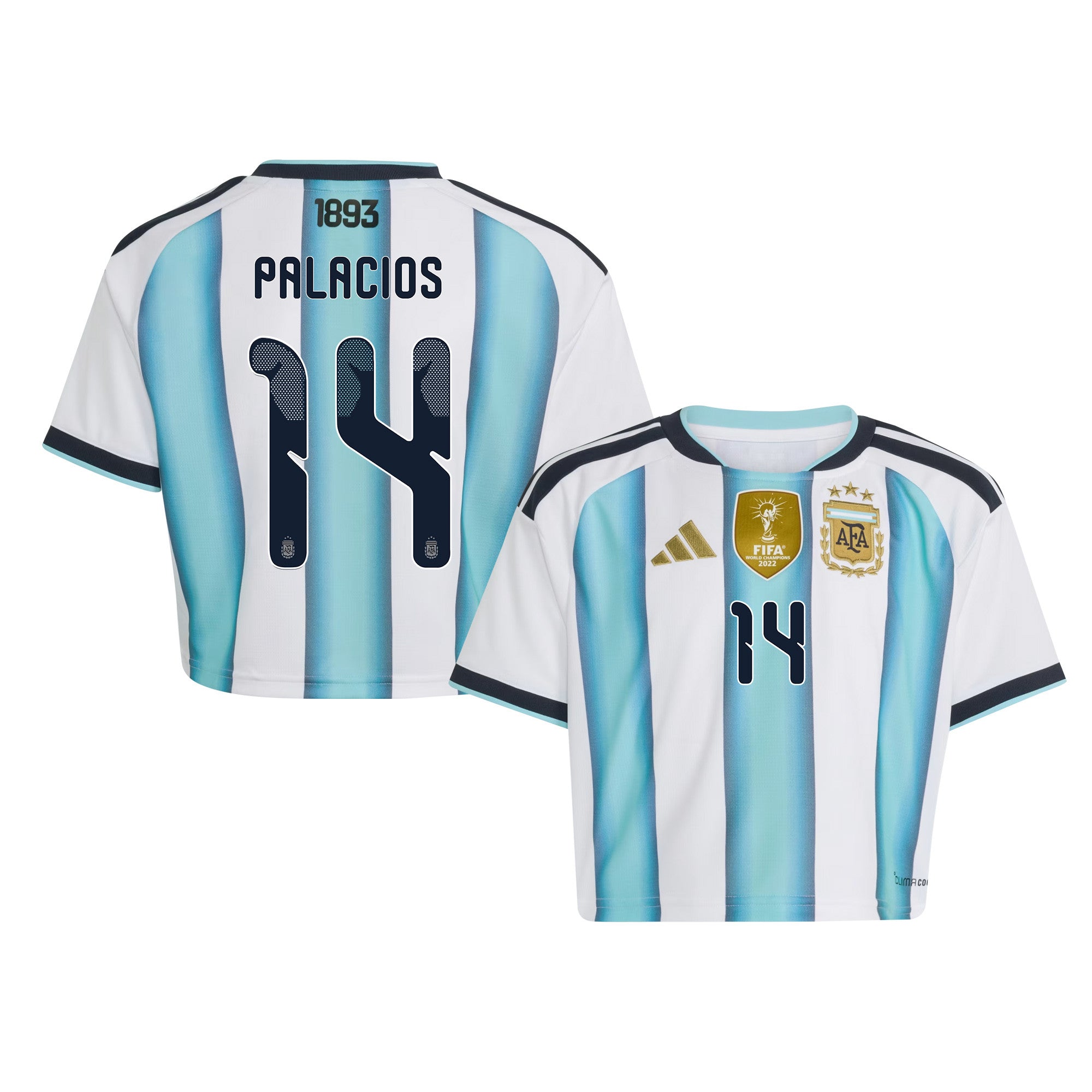 Exequiel Palacios 14 Argentina 2026 Home Women's Cropped Jersey - White