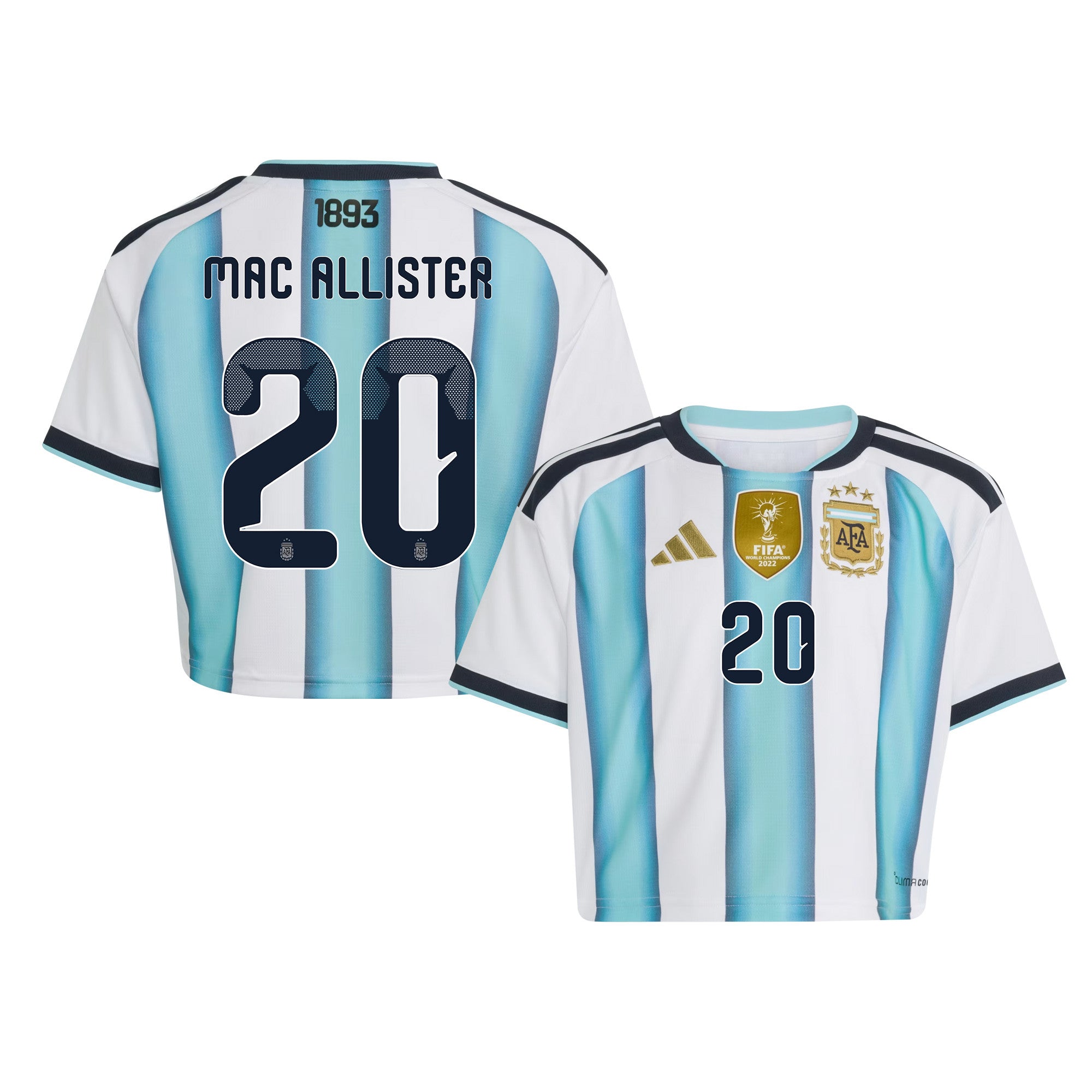 Alexis Mac Allister 20 Argentina 2026 Home Women's Cropped Jersey - White