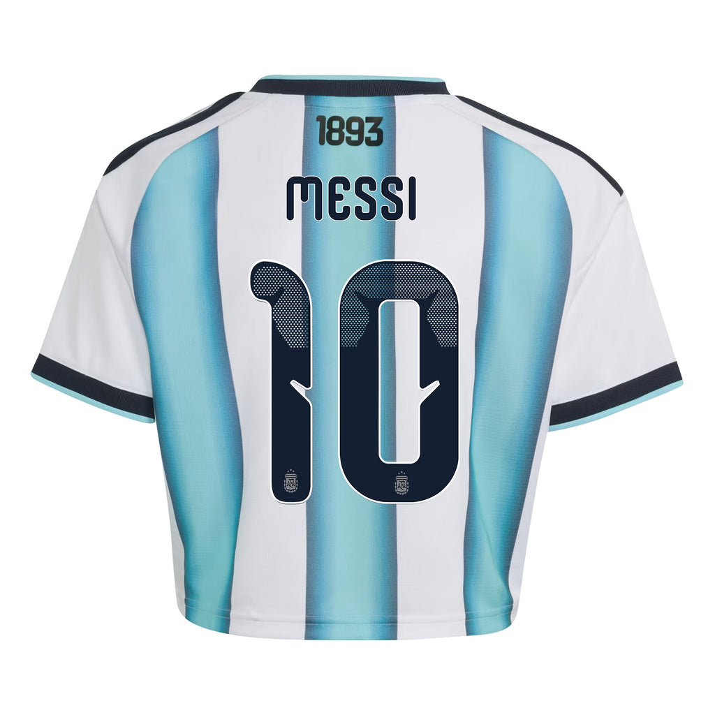 Lionel Messi 10 Argentina 2026 Home Women's Cropped Jersey - White