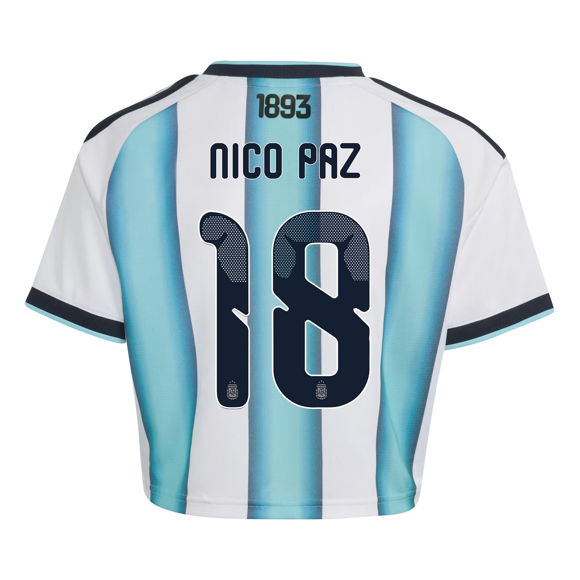 Nico Paz 18 Argentina 2026 Home Women's Cropped Jersey - White