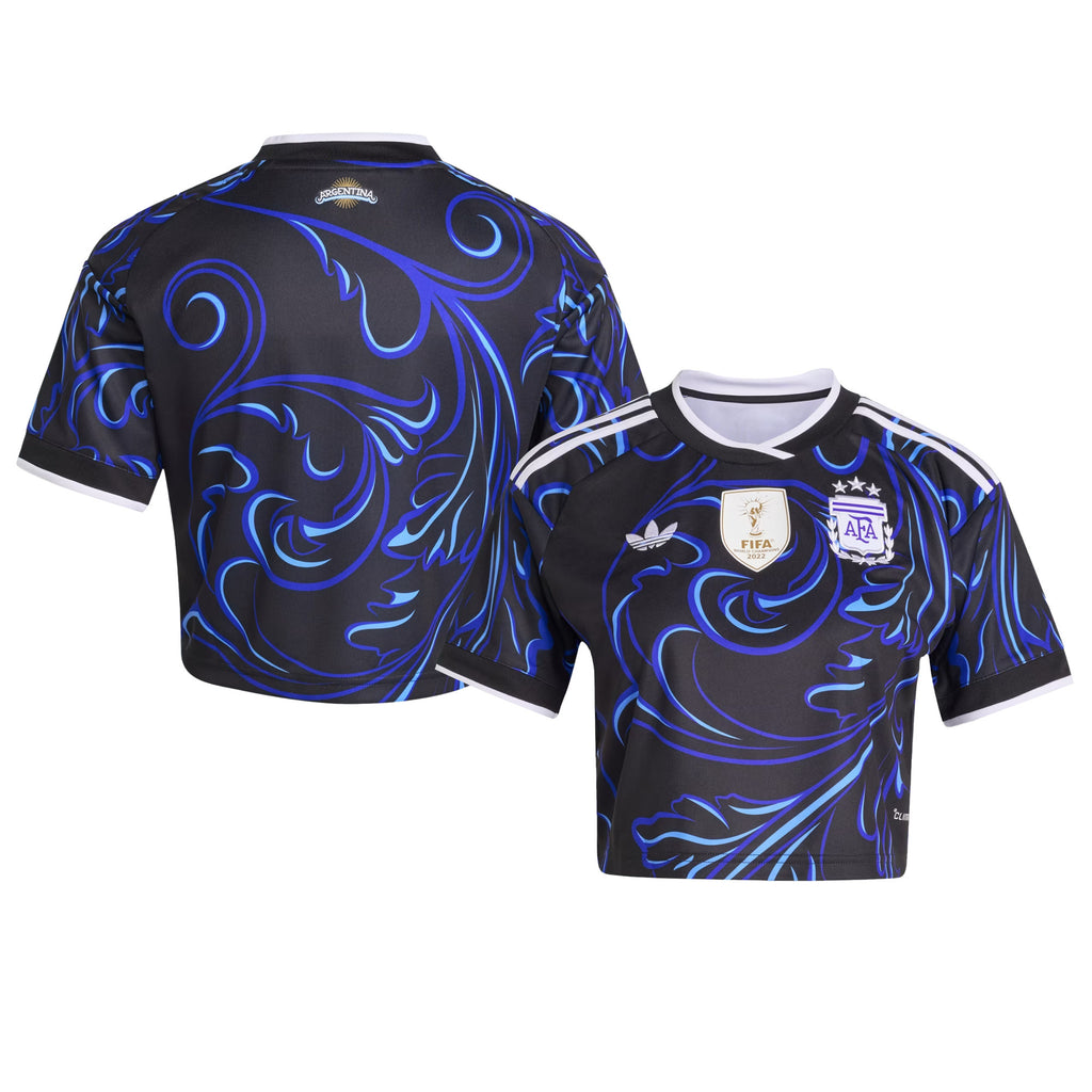 Argentina 2026 Away Women's Cropped Jersey - Black