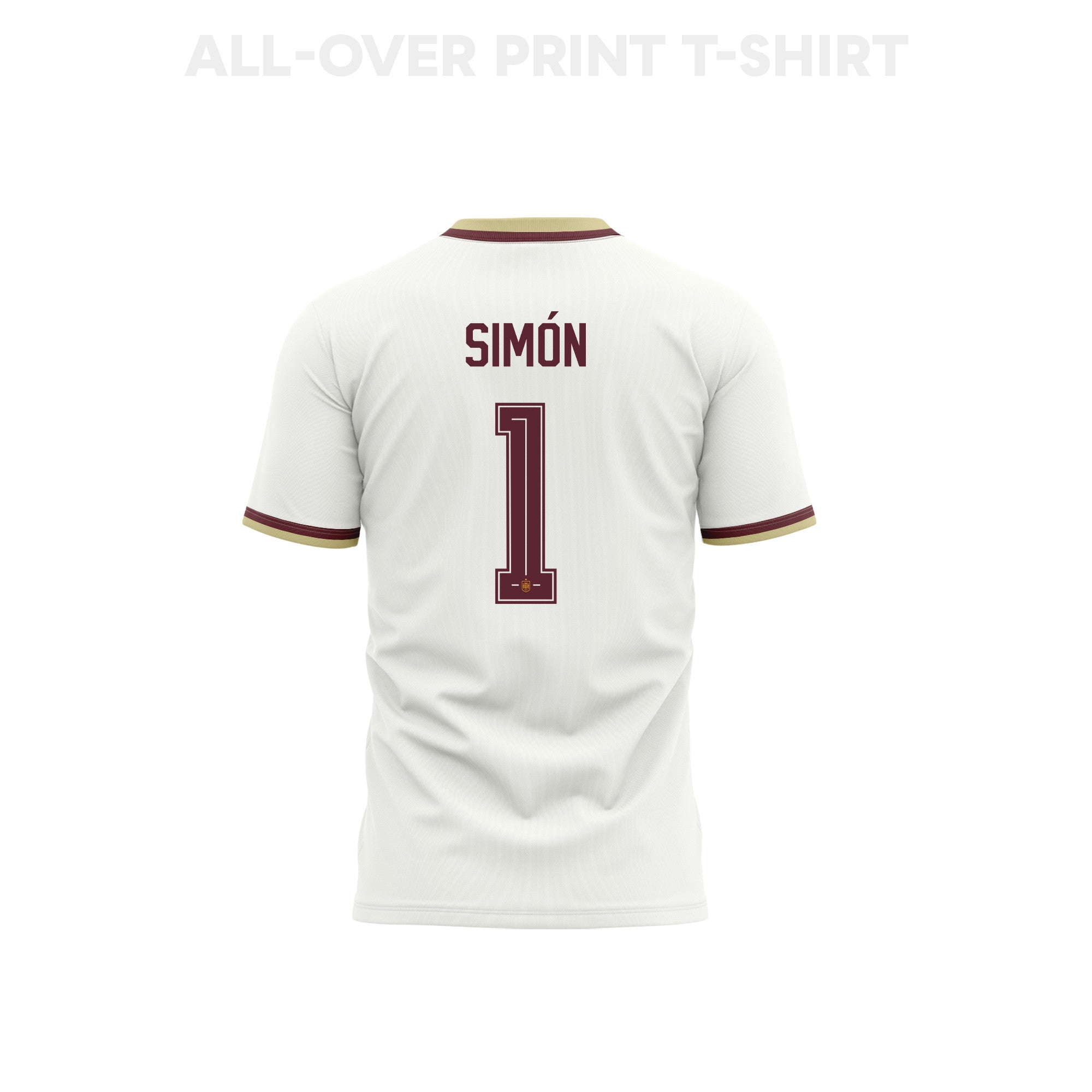 Unai Simón 1 Spain 2026 Away 3D T-Shirt Fully Printed – Unisex, White