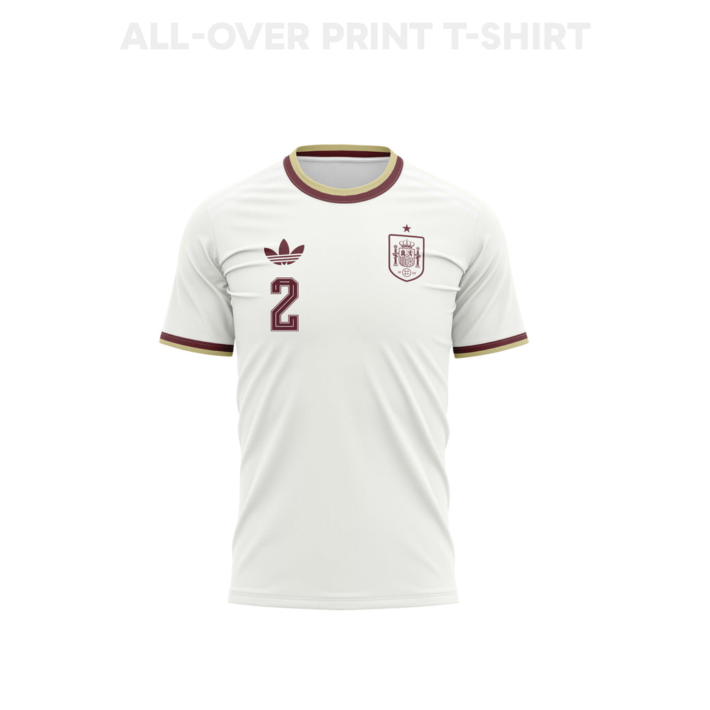 Dani Carvajal 2 Spain 2026 Away 3D T-Shirt Fully Printed – Unisex, White