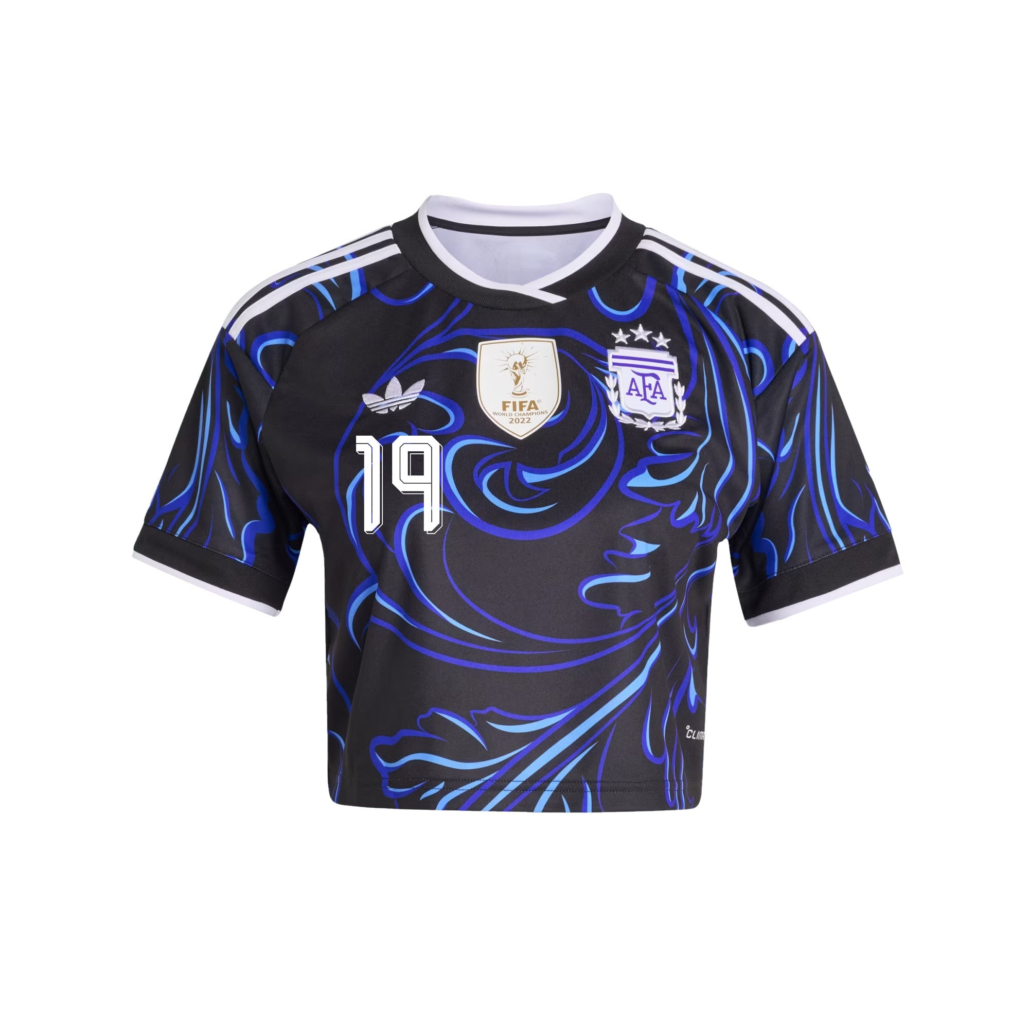 Nicolás Otamendi 19 Argentina 2026 Away Women's Cropped Jersey - Black