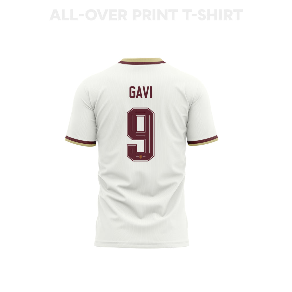 Gavi 9 Spain 2026 Away 3D T-Shirt Fully Printed – Unisex, White