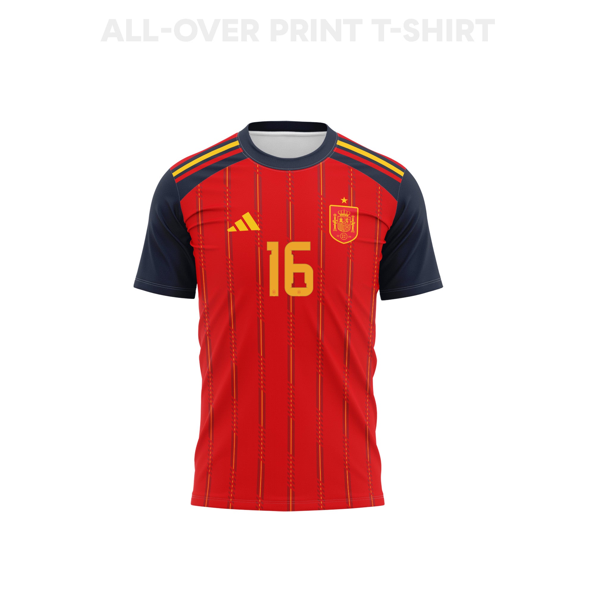 Rodri 16 Spain 2026 Home 3D T-Shirt Fully Printed – Unisex, Red