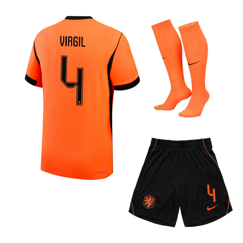 Virgil van Dijk 4 Netherlands 2026 Home Men Kit Set – Orange