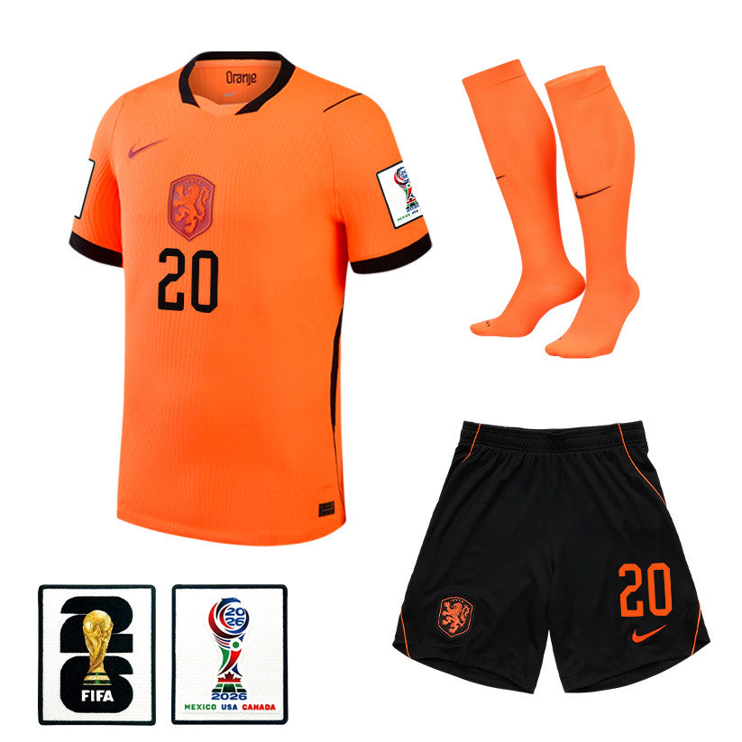 Jan Paul van Hecke 20 Netherlands 2026 Home Men Kit Set – Orange