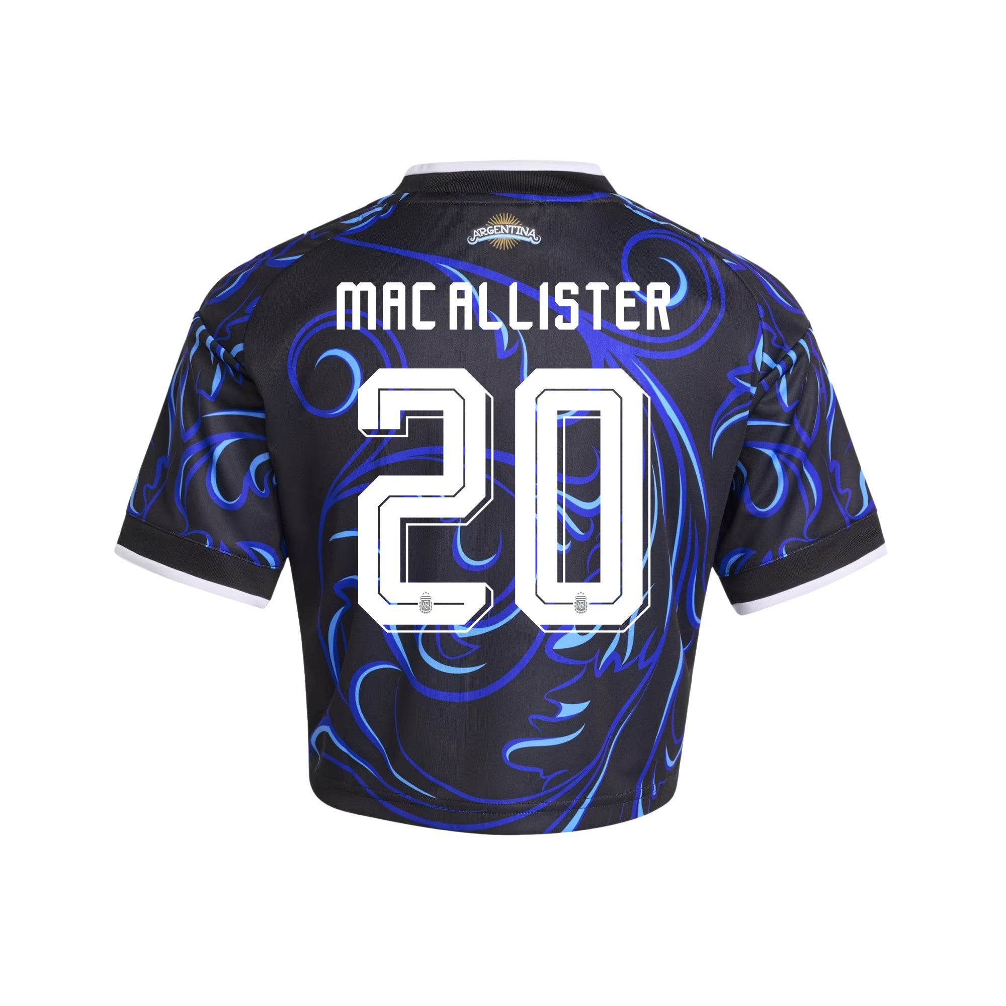 Alexis Mac Allister 20 Argentina 2026 Away Women's Cropped Jersey - Black