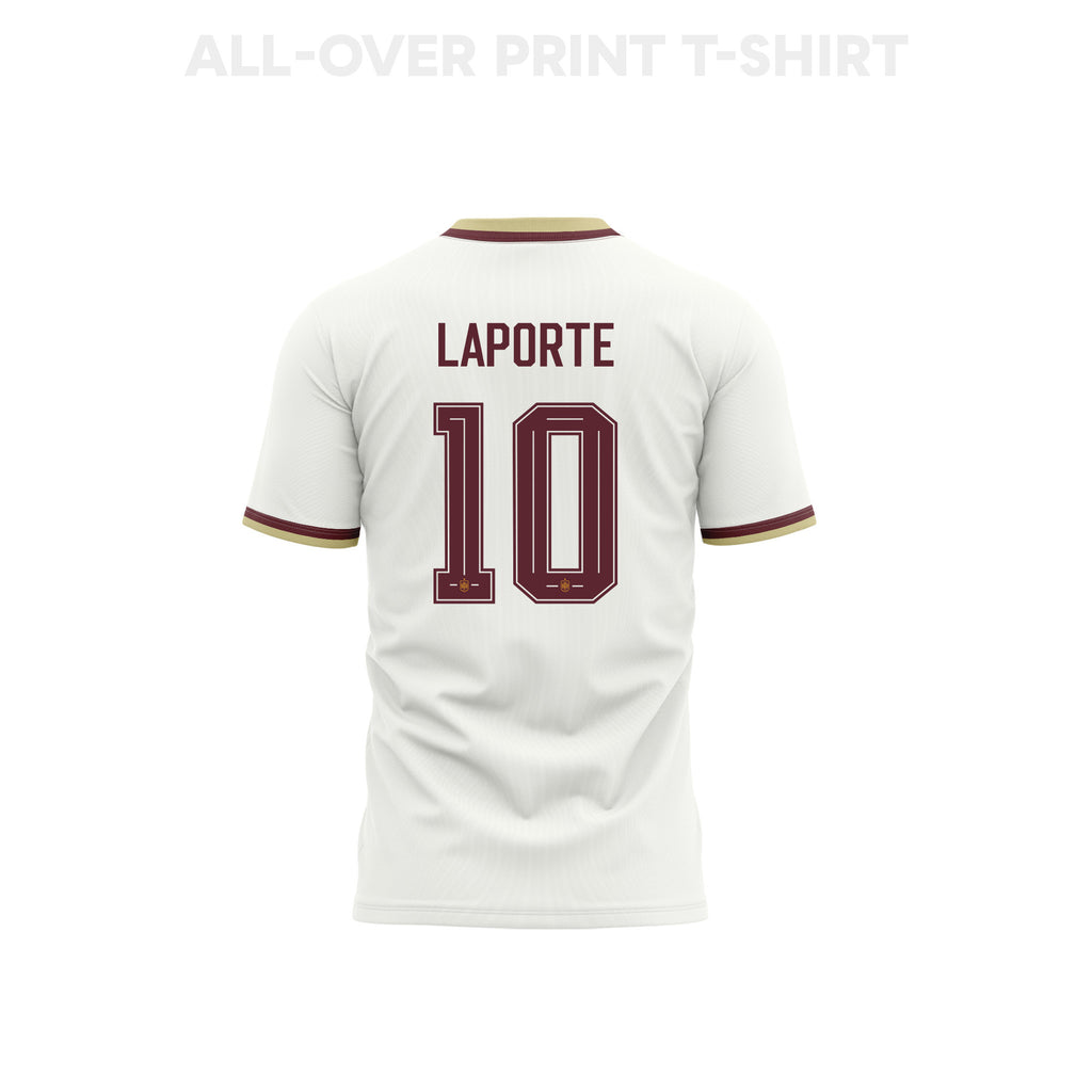 Aymeric Laporte 10 Youth Spain 2026 Away 3D T-shirt Fully Printed – White