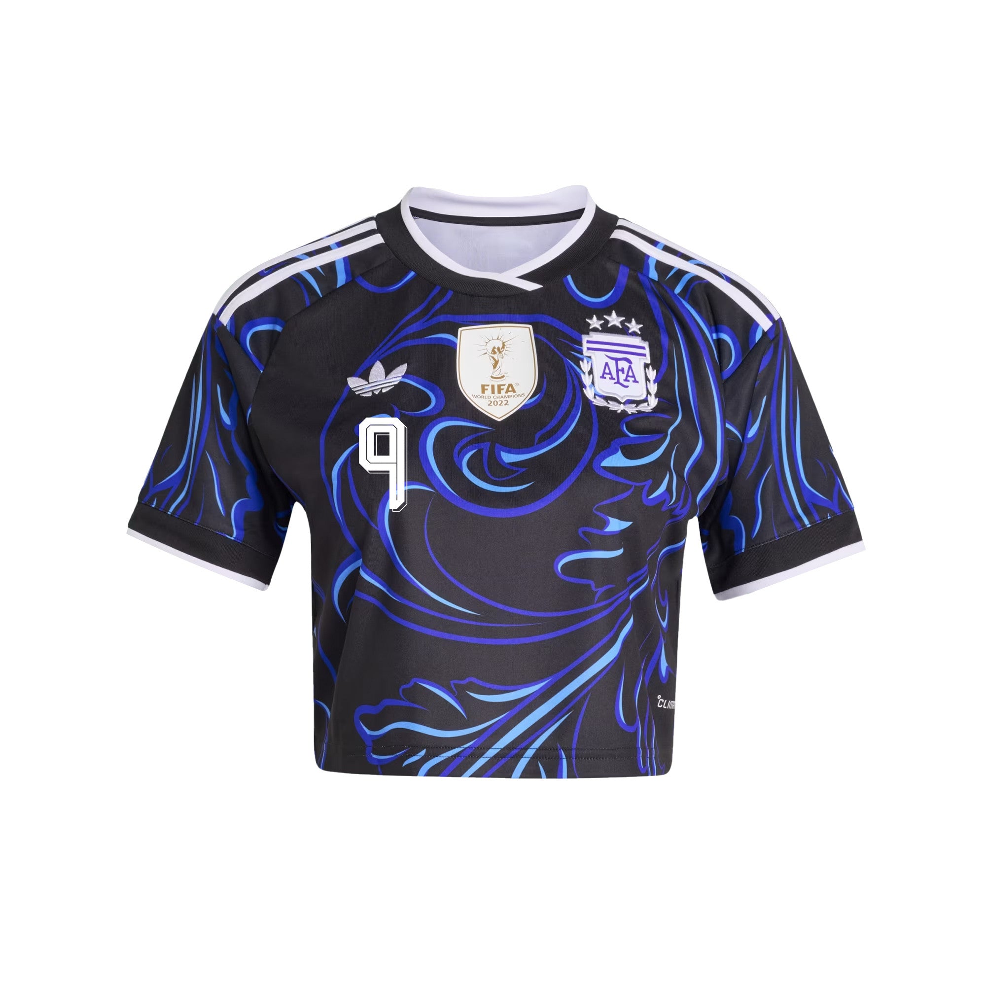 Julián Álvarez 9 Argentina 2026 Away Women's Cropped Jersey - Black