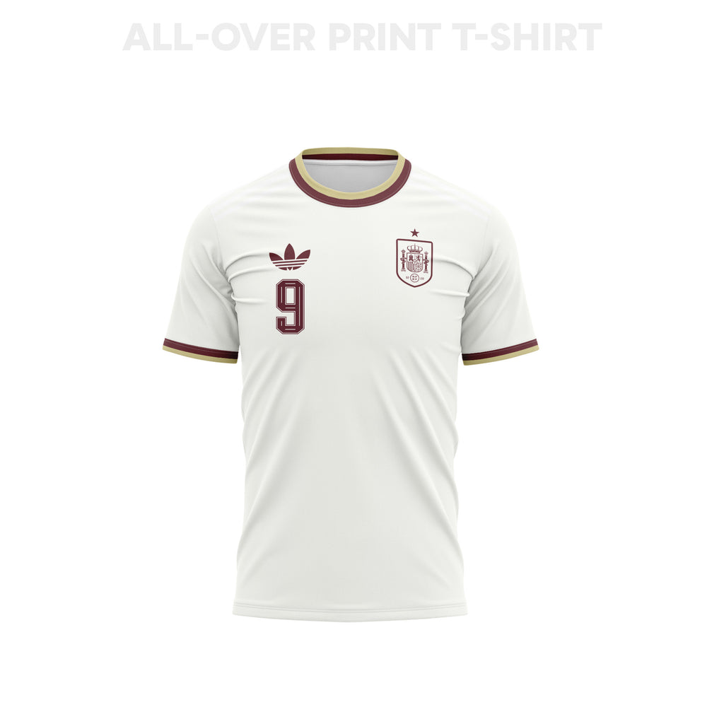 Gavi 9 Youth Spain 2026 Away 3D T-shirt Fully Printed – White