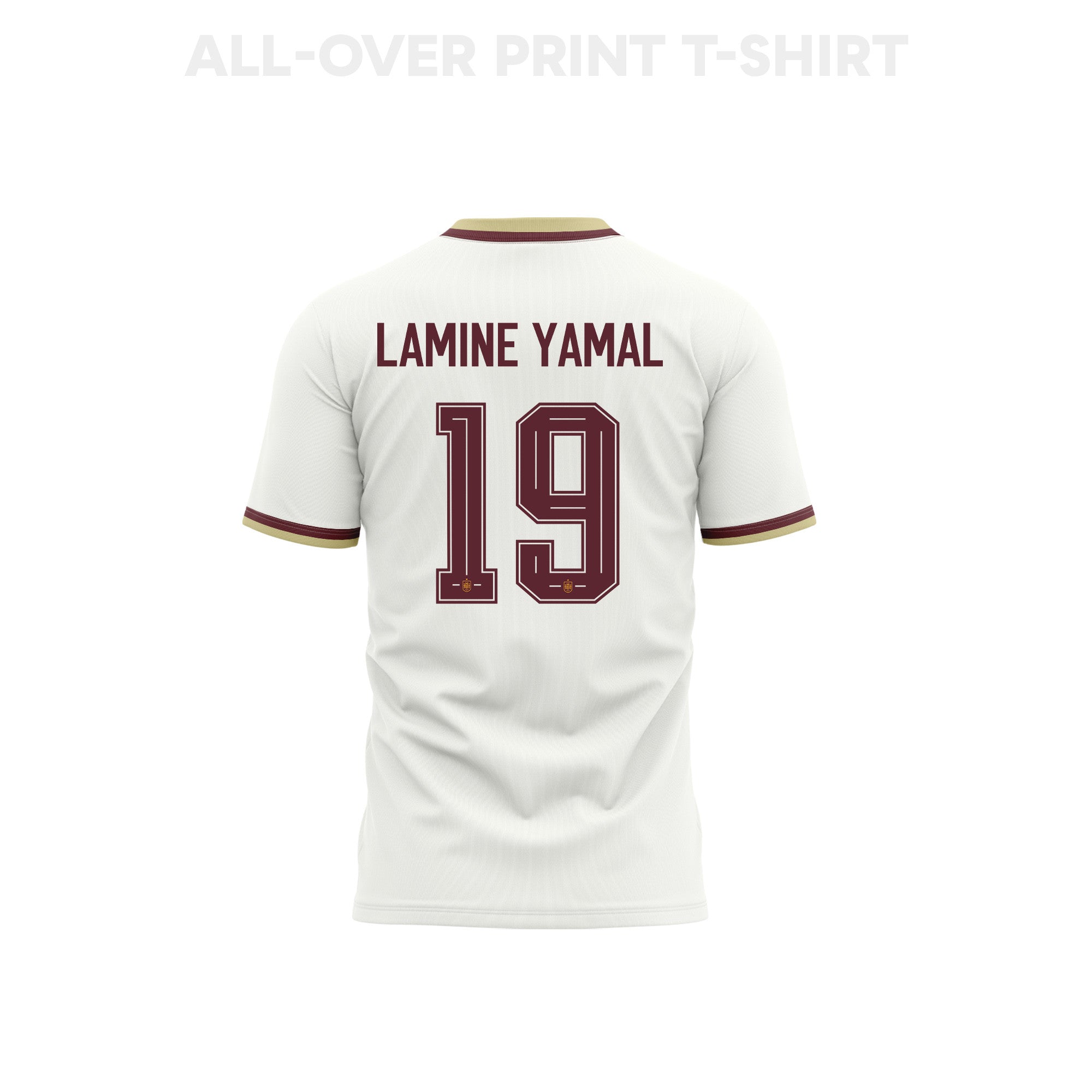 Lamine Yamal 19 Youth Spain 2026 Away 3D T-shirt Fully Printed – White